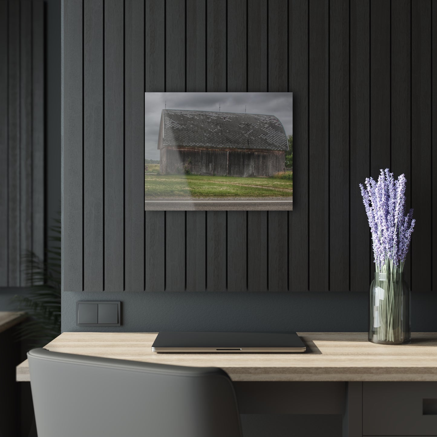 U R There Photography M-24 Elder Grey Rustic Farmhouse Acrylic Wall Print