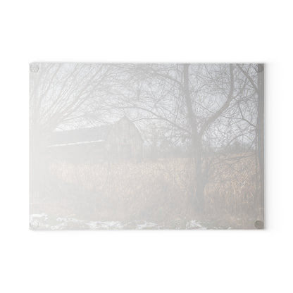 U R There Photography North Oxford Road Grey I Rustic Farmhouse Tempered-Glass Cutting Board