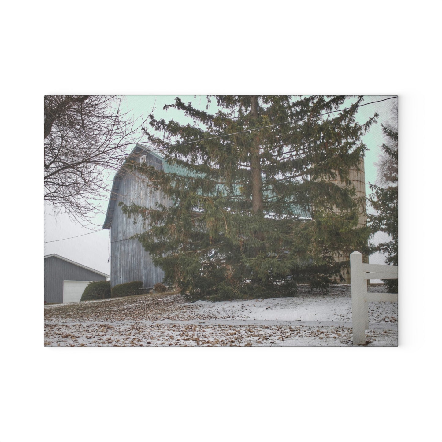 U R There Photography Hollow Corners Hidden Rustic Farmhouse Tempered-Glass Cutting Board