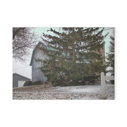 U R There Photography Hollow Corners Hidden Rustic Farmhouse Tempered-Glass Cutting Board