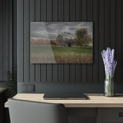 U R There Photography Bray Road Grey in the Fall Rustic Farmhouse Acrylic Wall Print