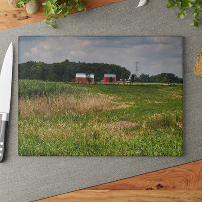 Barn Boutique Rustic Tempered-Glass Cutting Board| Across the Field in Elba II