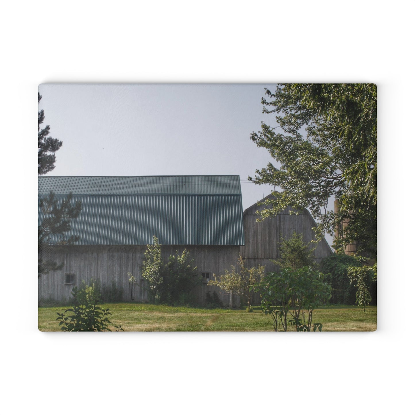 U R There Photography Bordman Road Greys Rustic Farmhouse Tempered-Glass Cutting Board