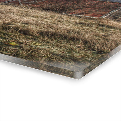 U R There Photography Lapeer Road Crooked Red Rustic Farmhouse Acrylic Wall Print