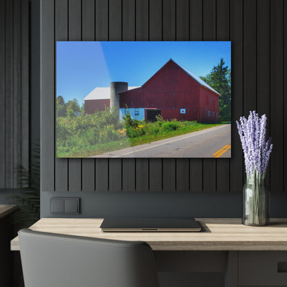 U R There Photography Dryden Road Red Rustic Farmhouse Acrylic Wall Print