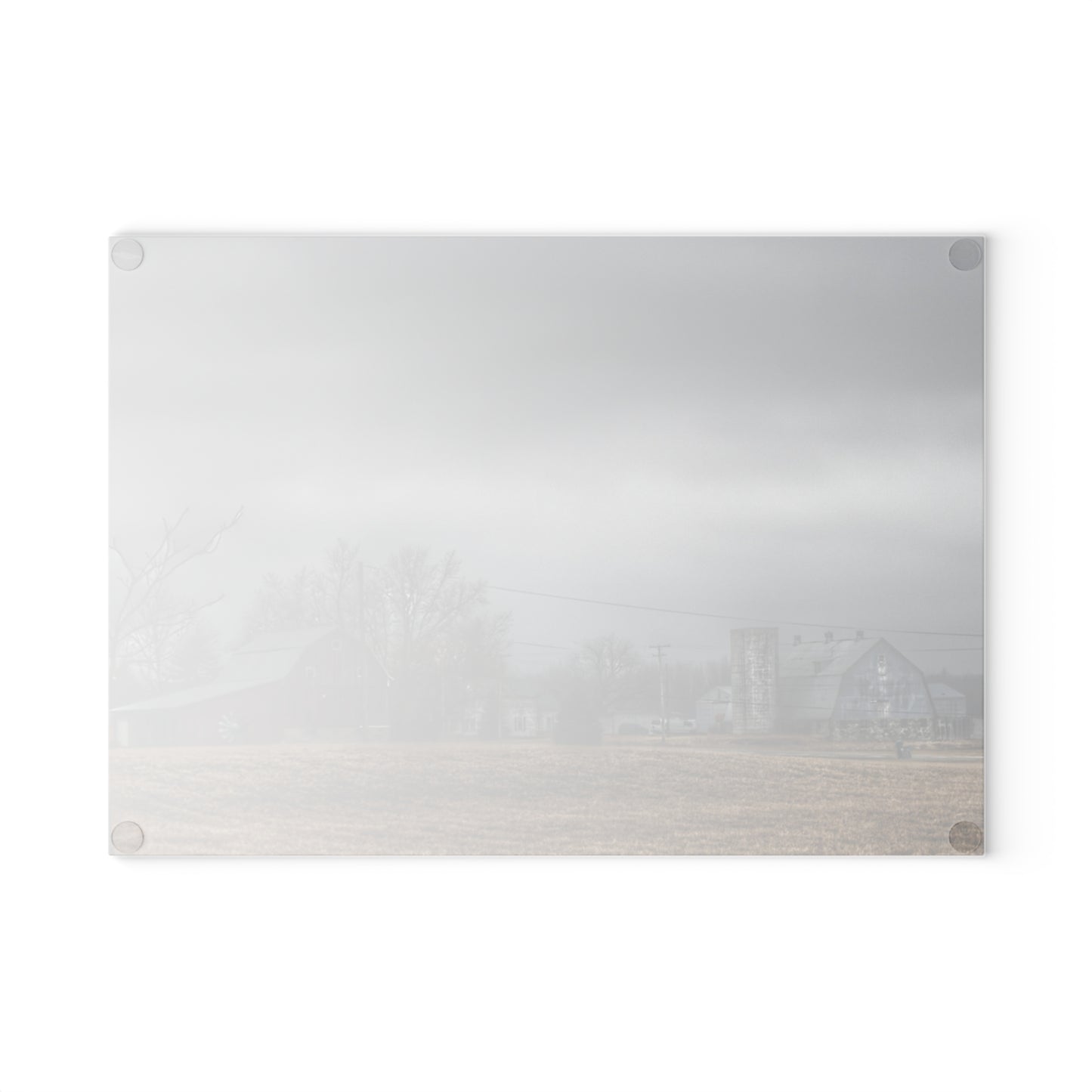 U R There Photography Daley Road Duo Rustic Farmhouse Tempered-Glass Cutting Board