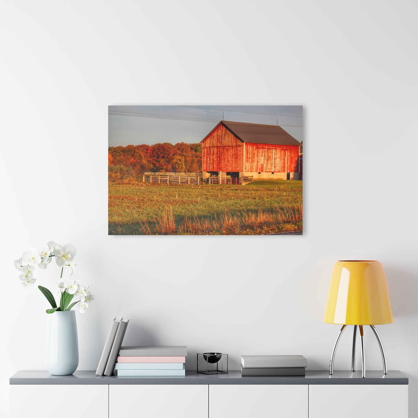 U R There Photography Lake Pleasant Corral Red II Rustic Farmhouse Acrylic Wall Print