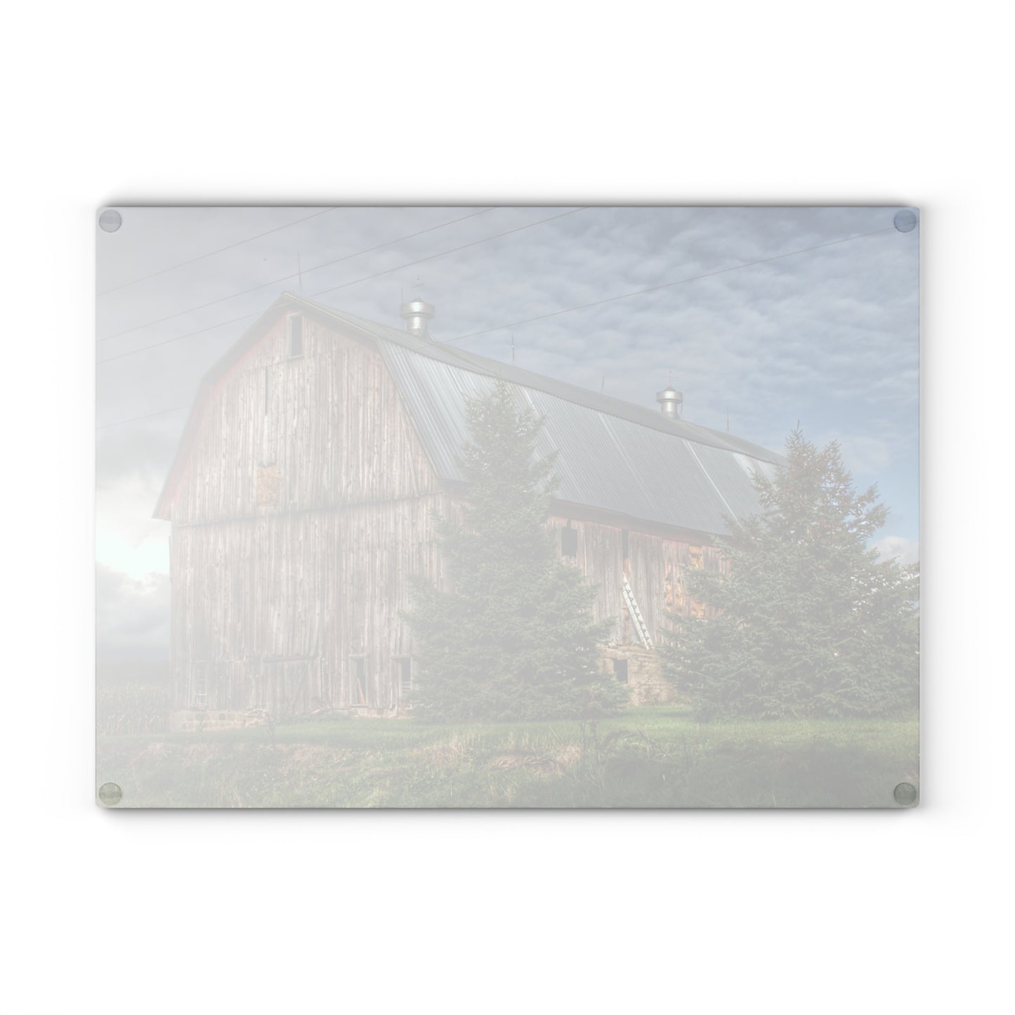 U R There Photography North Irish Red III Rustic Farmhouse Tempered-Glass Cutting Board
