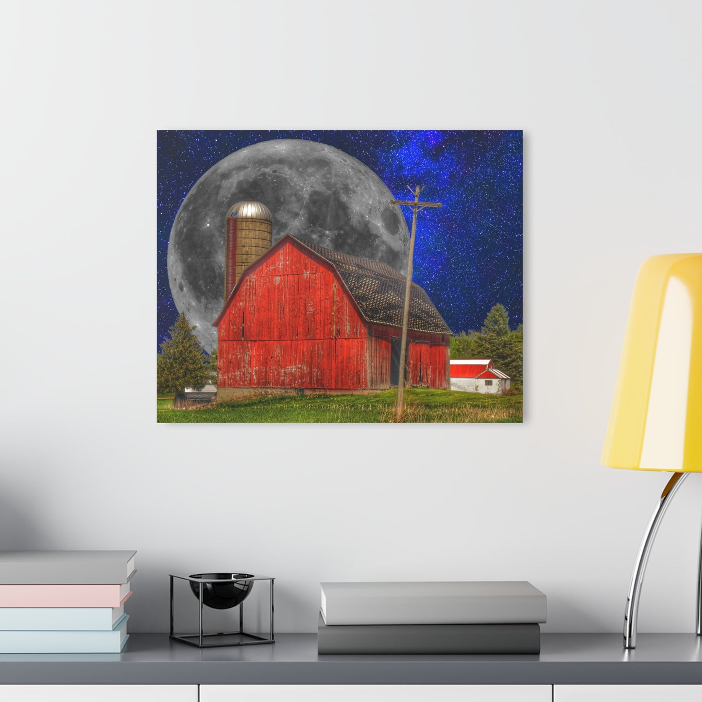 Barn Boutique Modern Farmhouse Acrylic Wall Print| Moon Over Hollenbeck