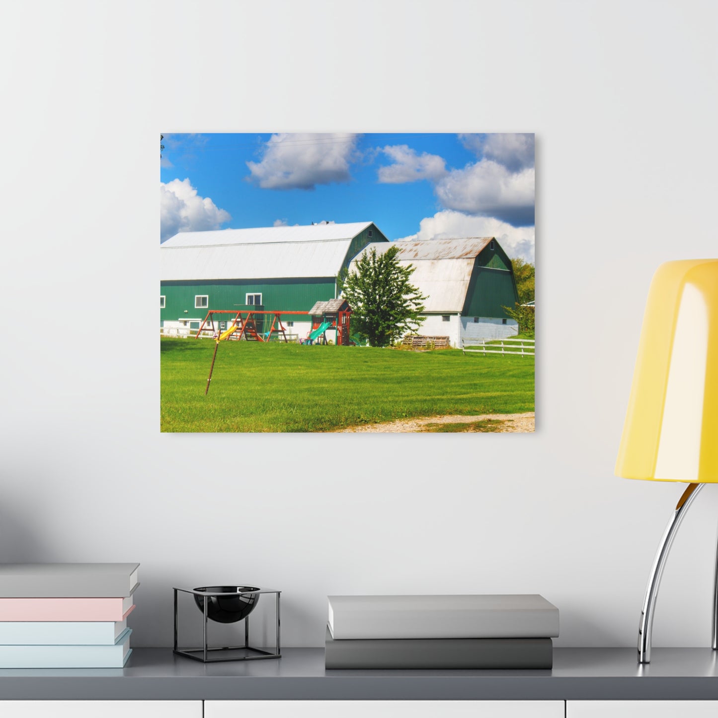 U R There Photography Hough Road Green Rustic Farmhouse Acrylic Wall Print