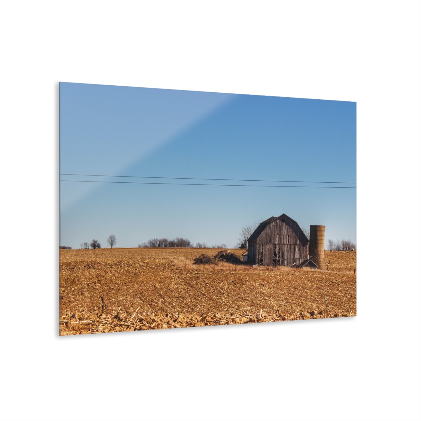 U R There Photography Hurds Corner Grey Rustic Farmhouse Acrylic Wall Print