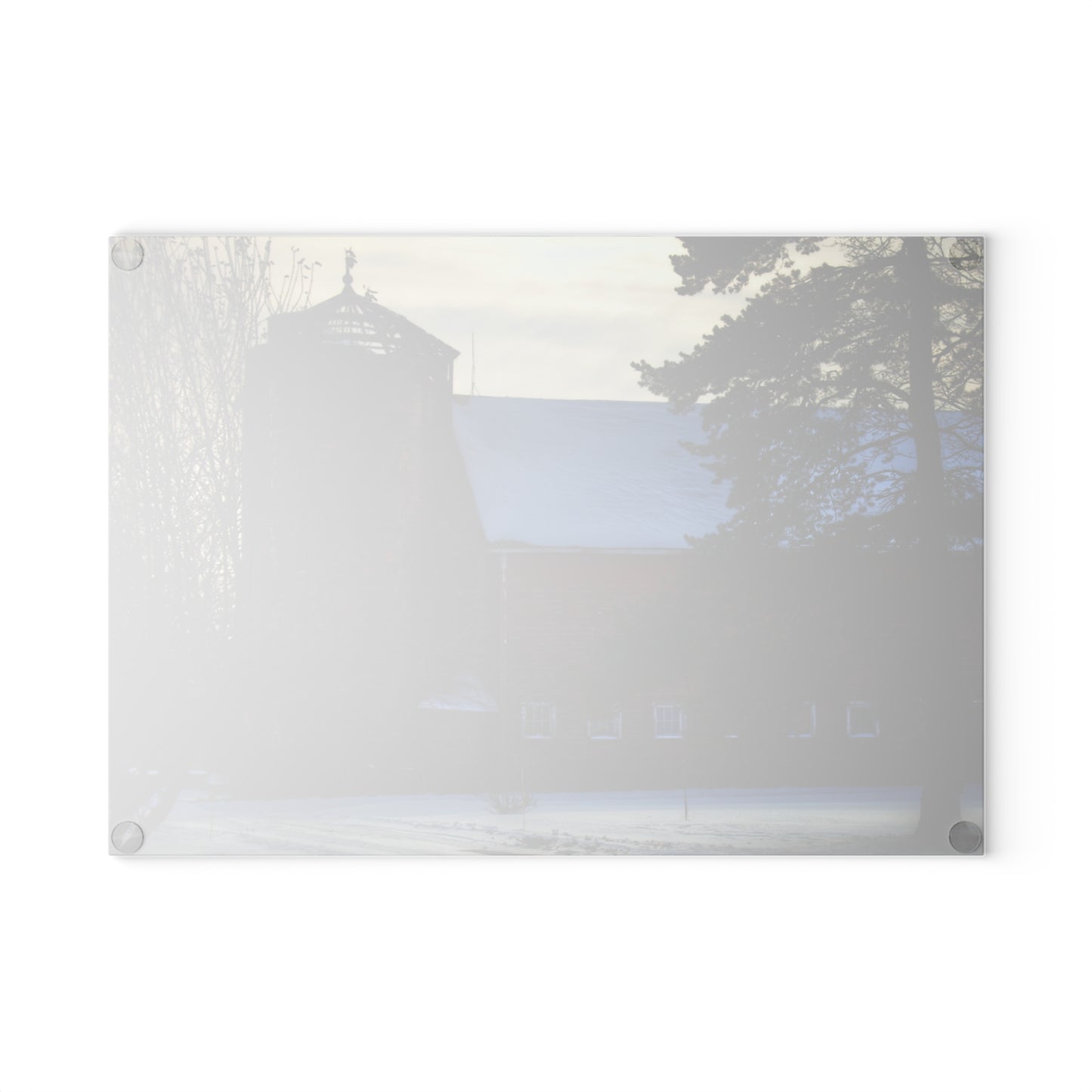 U R There Photography Ebeling Road Red Rustic Farmhouse Tempered-Glass Cutting Board