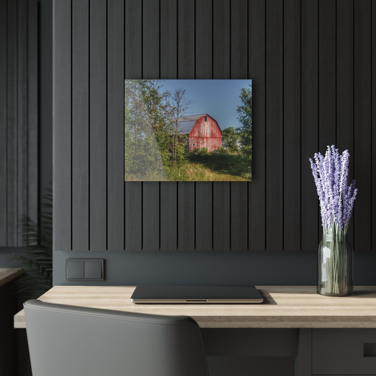 U R There Photography Columbiaville Red in Summer I Rustic Farmhouse Acrylic Wall Print