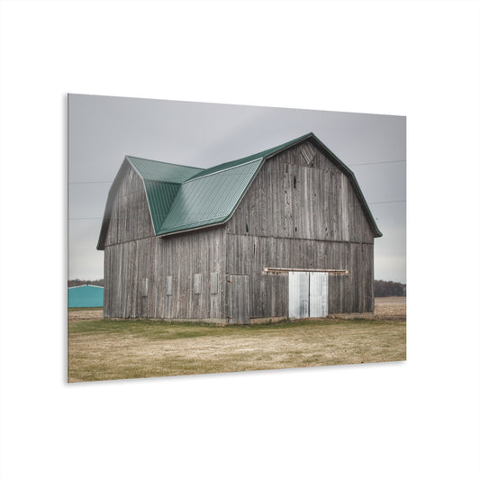 U R There Photography Loomis Road Grey Rustic Farmhouse Acrylic Wall Print
