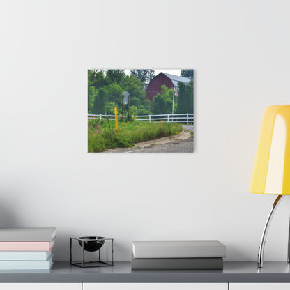 U R There Photography Sutton Road Red and Old Glory Rustic Farmhouse Acrylic Wall Print
