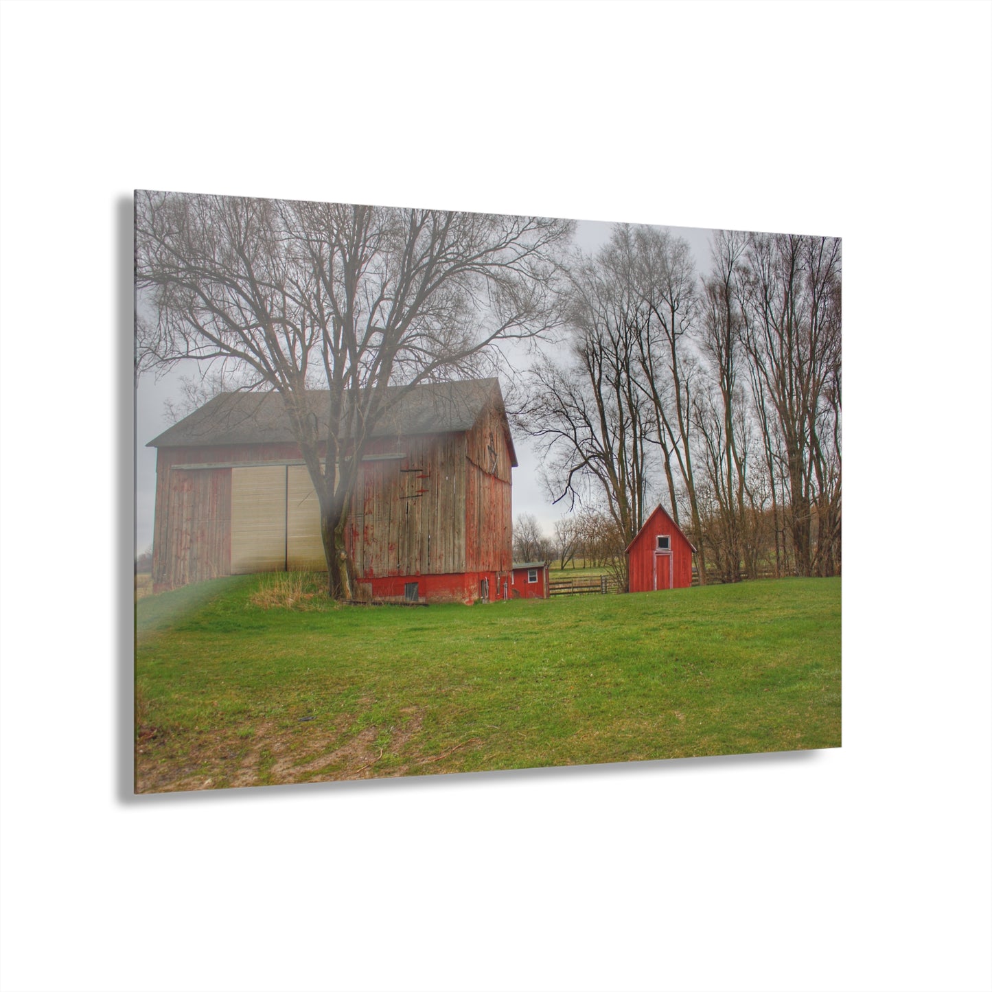 U R There Photography Lake George Red II Rustic Farmhouse Acrylic Wall Print