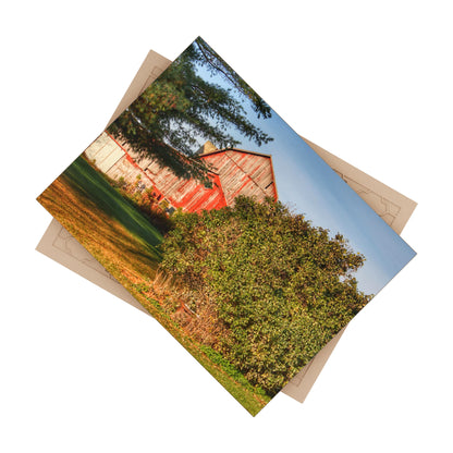 U R There Photography Cade Road Red II Rustic Farmhouse Decorative Ceramic Tile