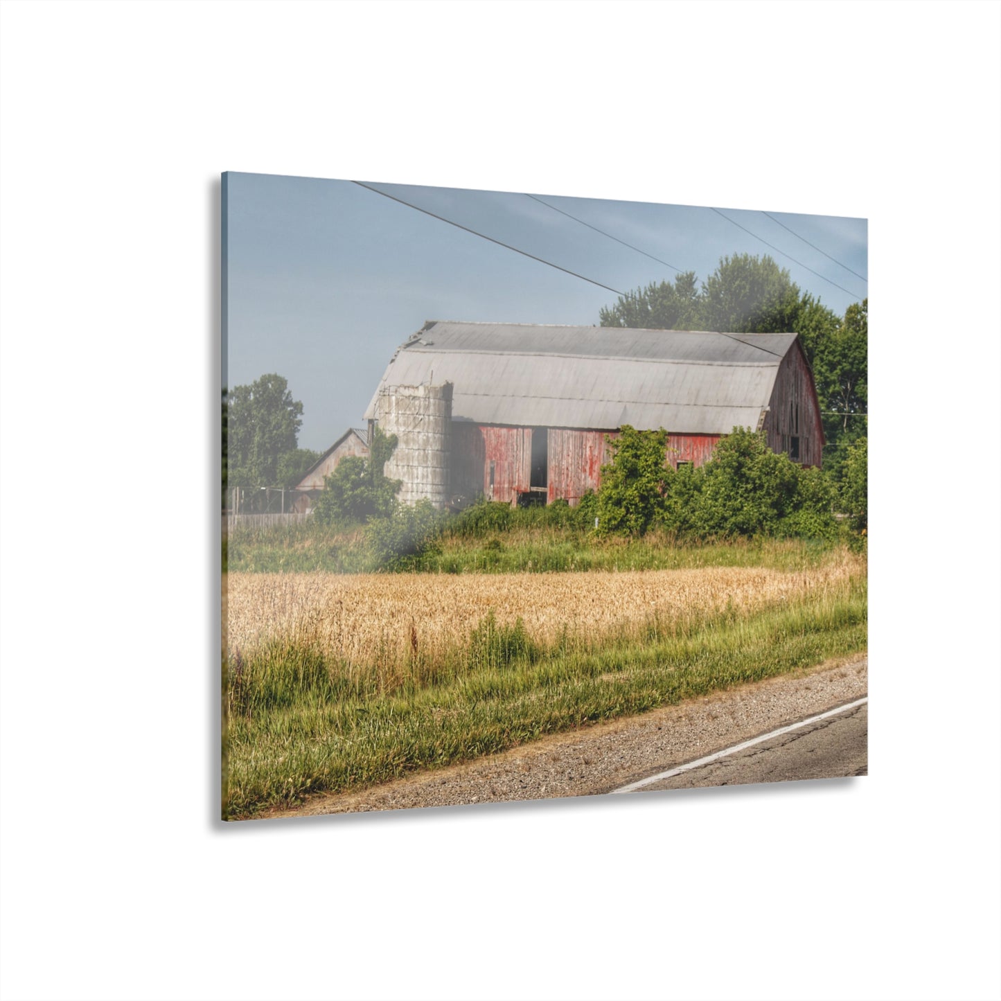 U R There Photography Dodge Road Old Red Rustic Farmhouse Acrylic Wall Print