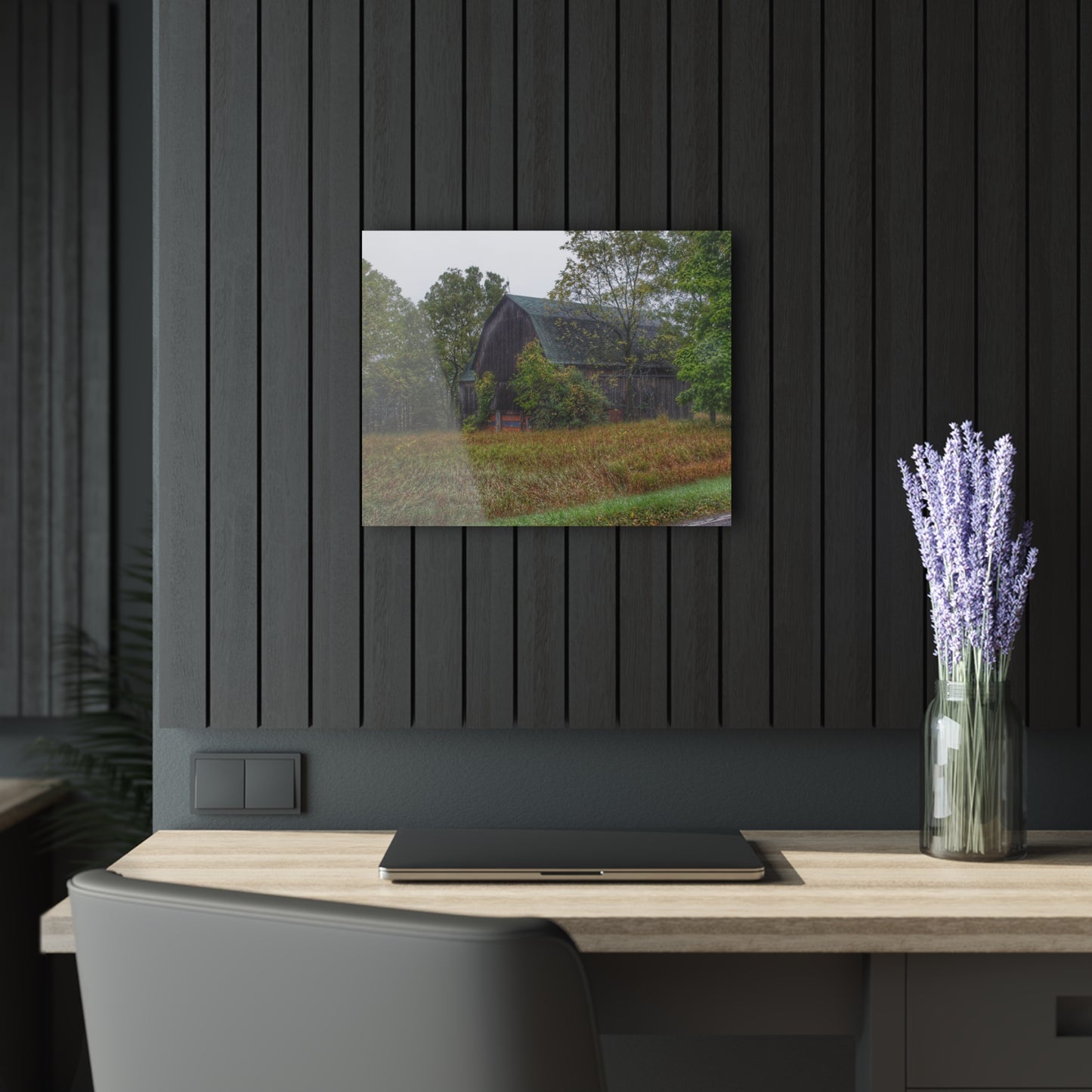 U R There Photography Metamora Road Grey Rustic Farmhouse Acrylic Wall Print