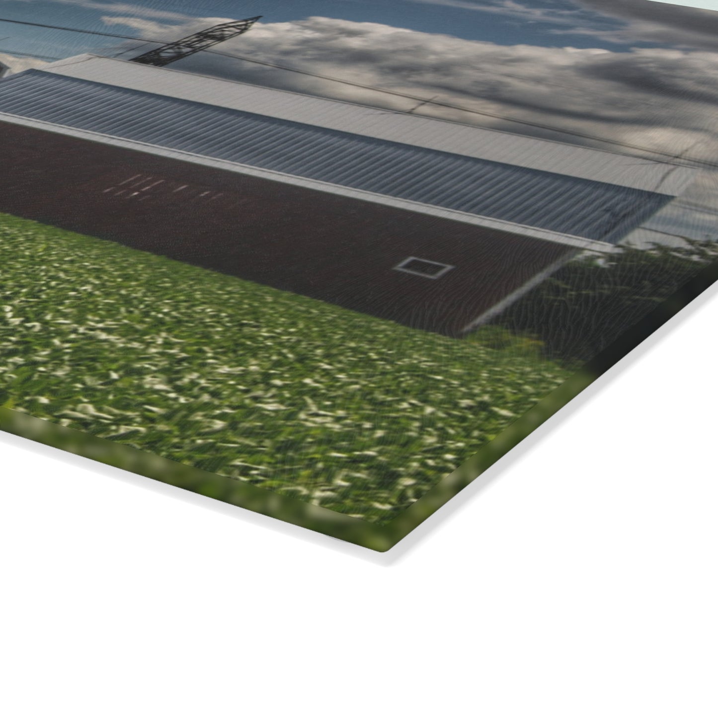 U R There Photography South Reese Road Reds Rustic Farmhouse Tempered-Glass Cutting Board