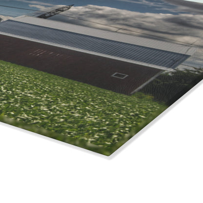 U R There Photography South Reese Road Reds Rustic Farmhouse Tempered-Glass Cutting Board