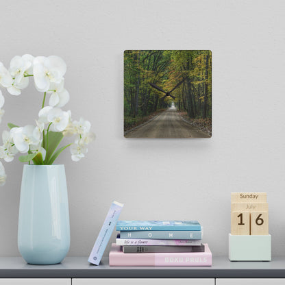 U R There Photography Country Roads in Dryden IV Rustic Farmhouse Acrylic Analog Wall Clock