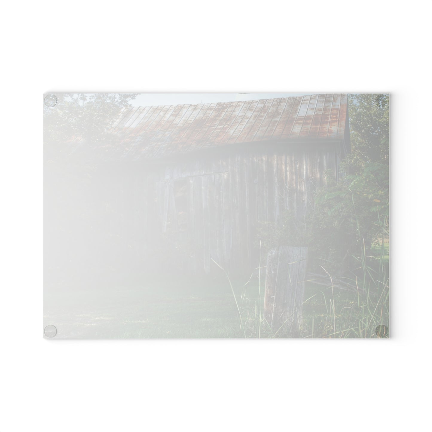 U R There Photography Rusted Grey Rustic Farmhouse Tempered-Glass Cutting Board