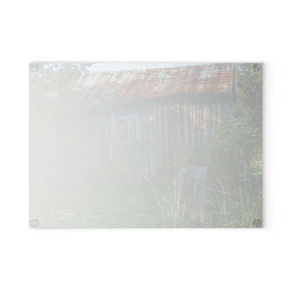U R There Photography Rusted Grey Rustic Farmhouse Tempered-Glass Cutting Board