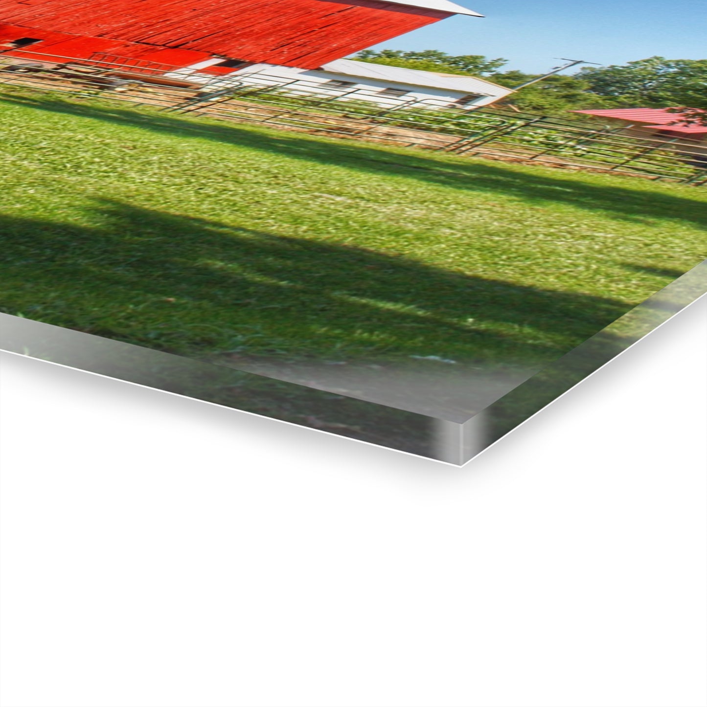 U R There Photography Harris Road Red Rustic Farmhouse Acrylic Wall Print