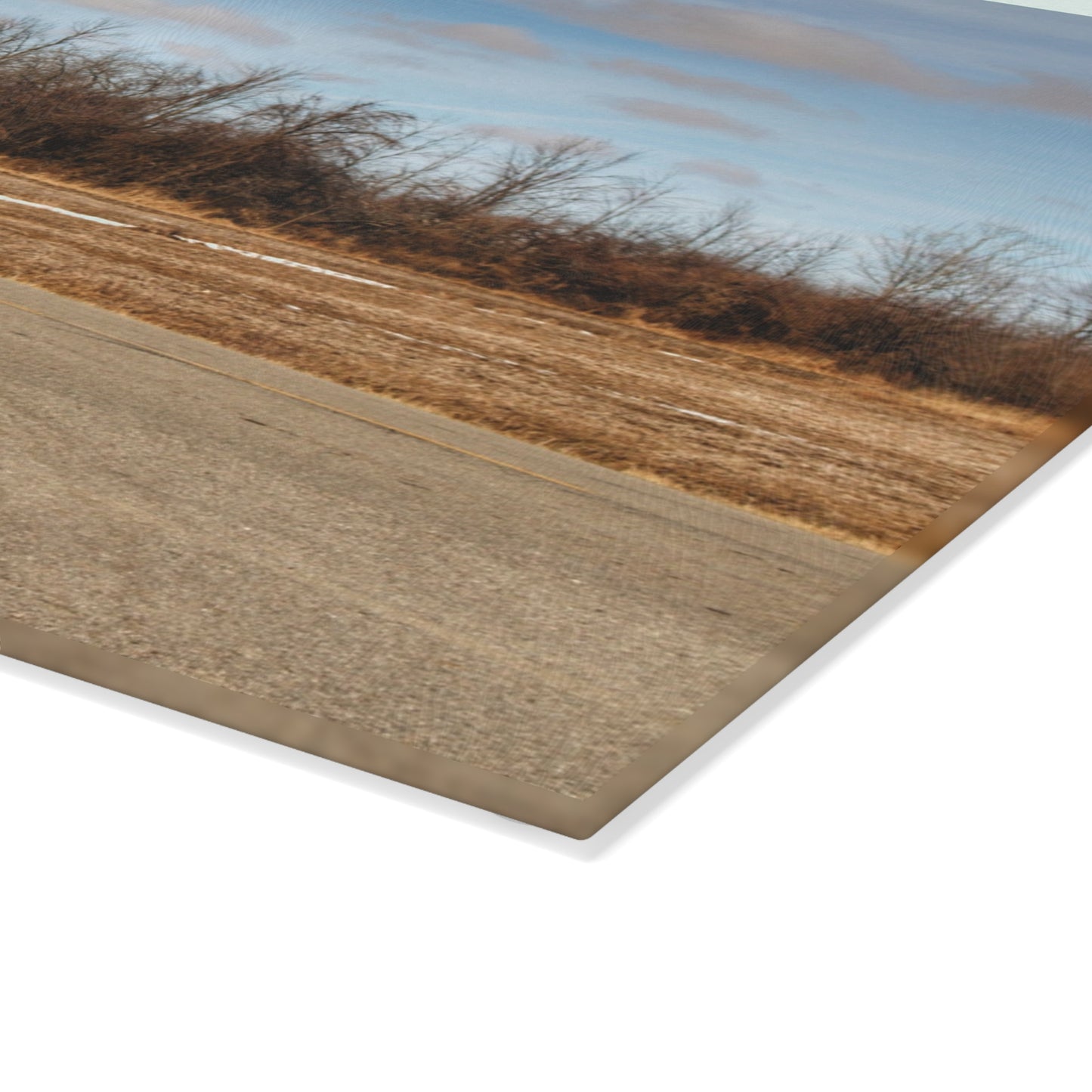 U R There Photography North Hunt Road Farm I Rustic Farmhouse Tempered-Glass Cutting Board