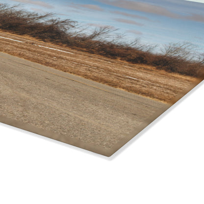 U R There Photography North Hunt Road Farm I Rustic Farmhouse Tempered-Glass Cutting Board