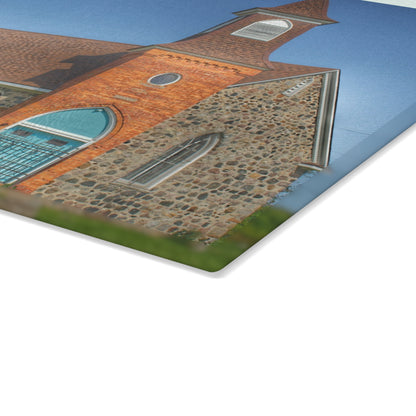 U R There Photography Mayville Church of the Past Rustic Farmhouse Tempered-Glass Cutting Board