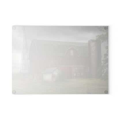 U R There Photography Weaver Road Red II Rustic Farmhouse Tempered-Glass Cutting Board
