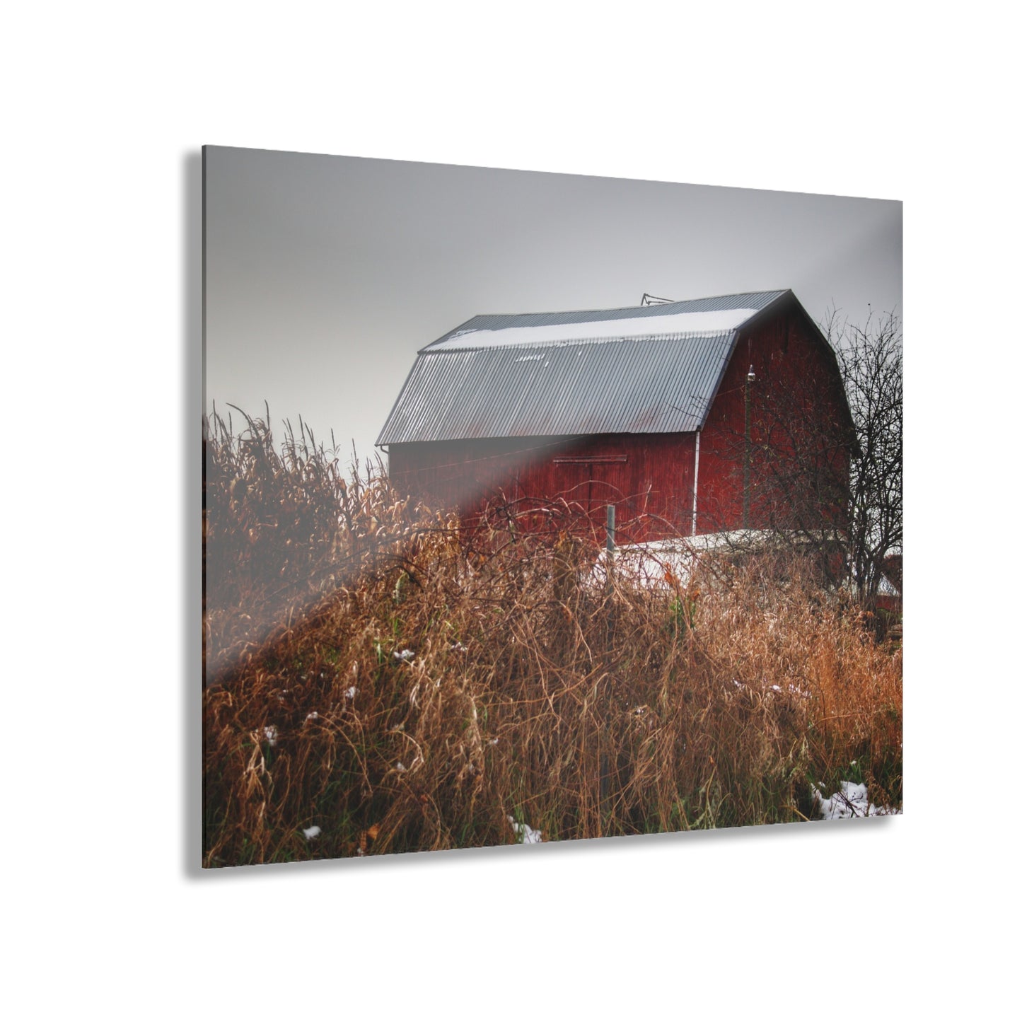 U R There Photography Noble Road Red Rustic Farmhouse Acrylic Wall Print