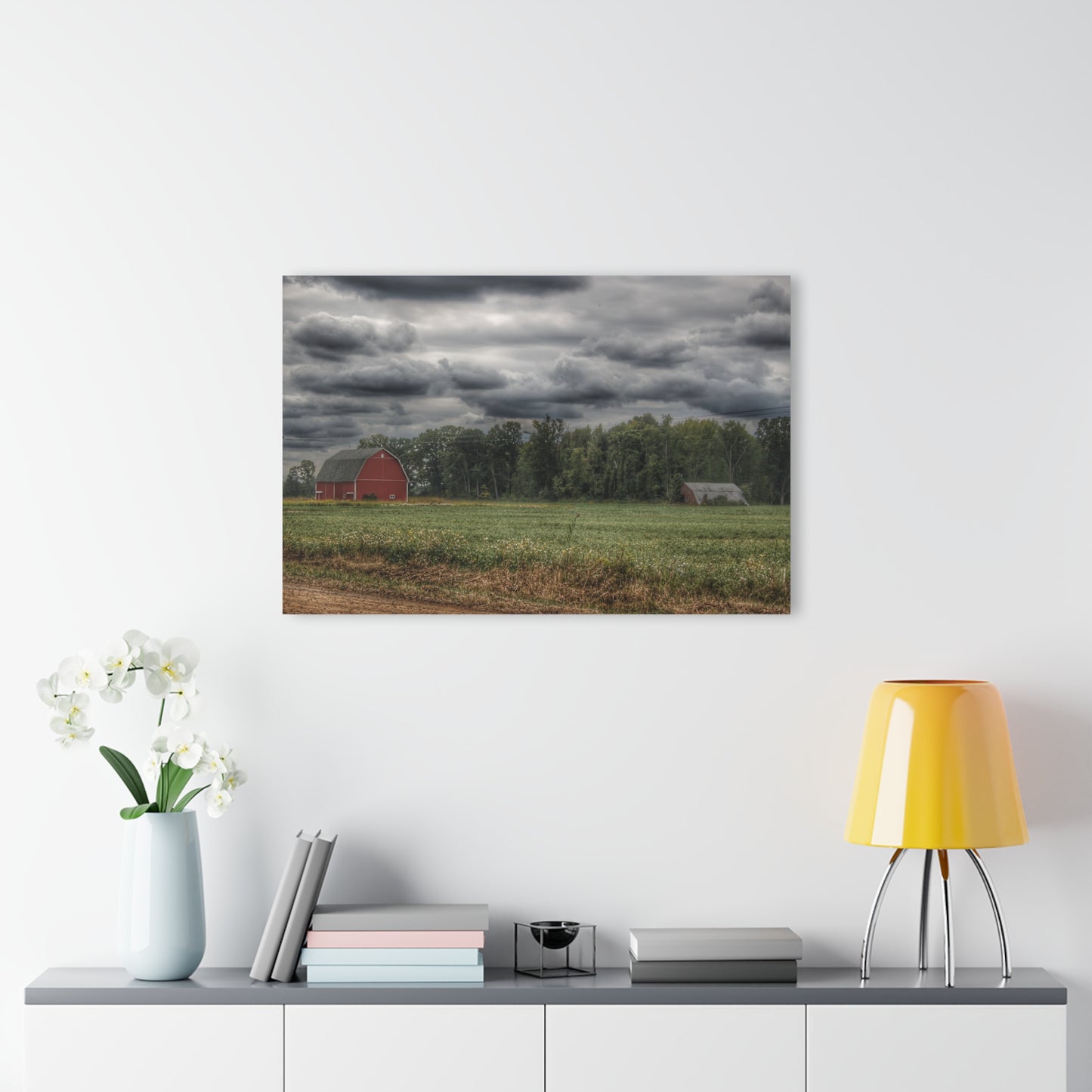 U R There Photography Weyer Road Red and Quonset Rustic Farmhouse Acrylic Wall Print