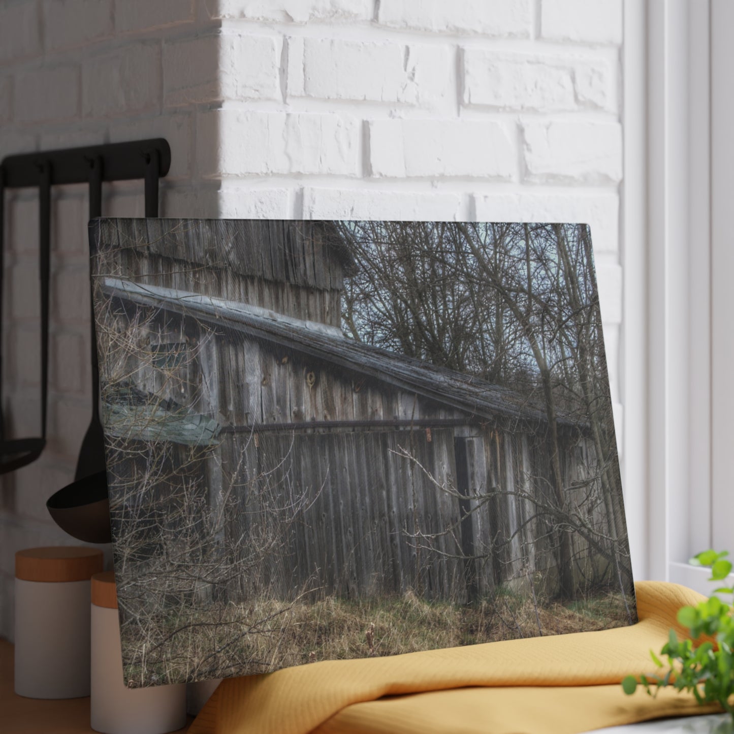U R There Photography Rural Decay in Early Spring Rustic Farmhouse Tempered-Glass Cutting Board