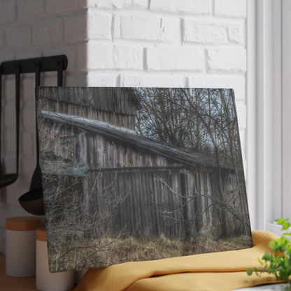 U R There Photography Rural Decay in Early Spring Rustic Farmhouse Tempered-Glass Cutting Board
