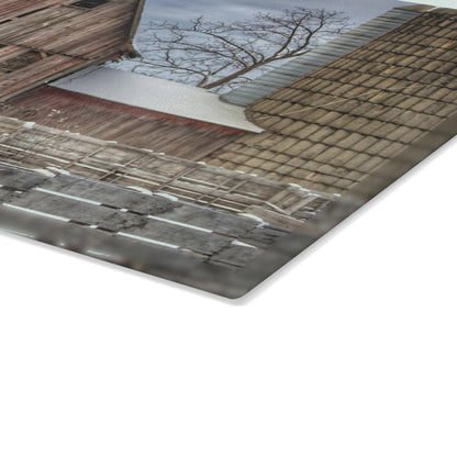 U R There Photography Old Marathon Rustic Farmhouse Tempered-Glass Cutting Board