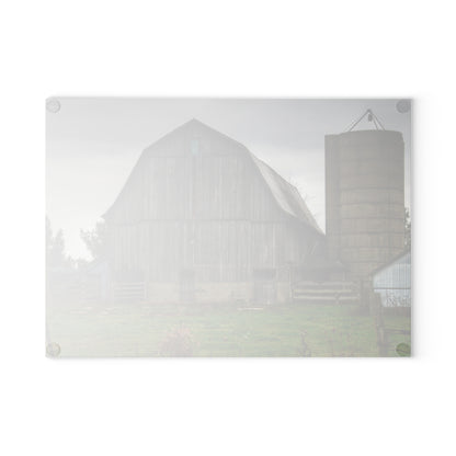 U R There Photography Eddy Road Grey II Rustic Farmhouse Tempered-Glass Cutting Board