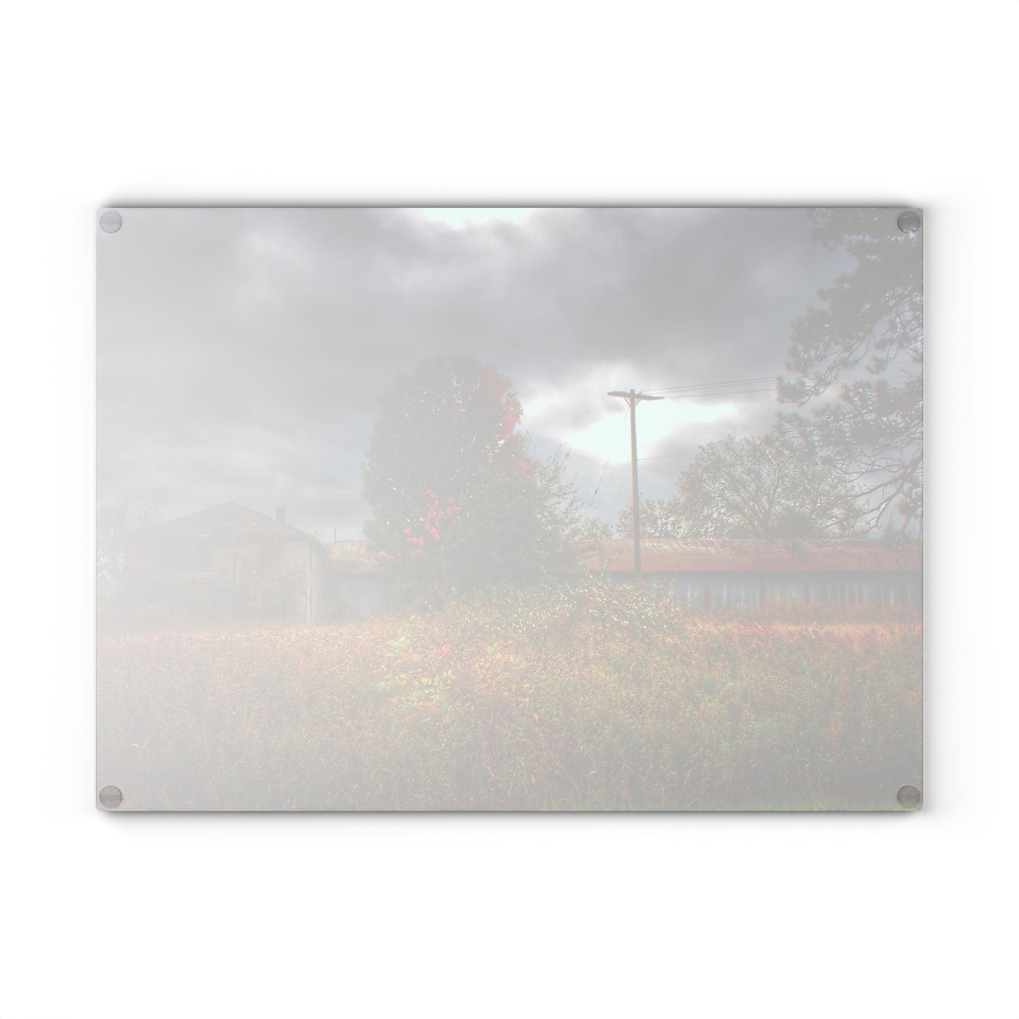 U R There Photography Farnsworth Forgotten Rustic Farmhouse Tempered-Glass Cutting Board