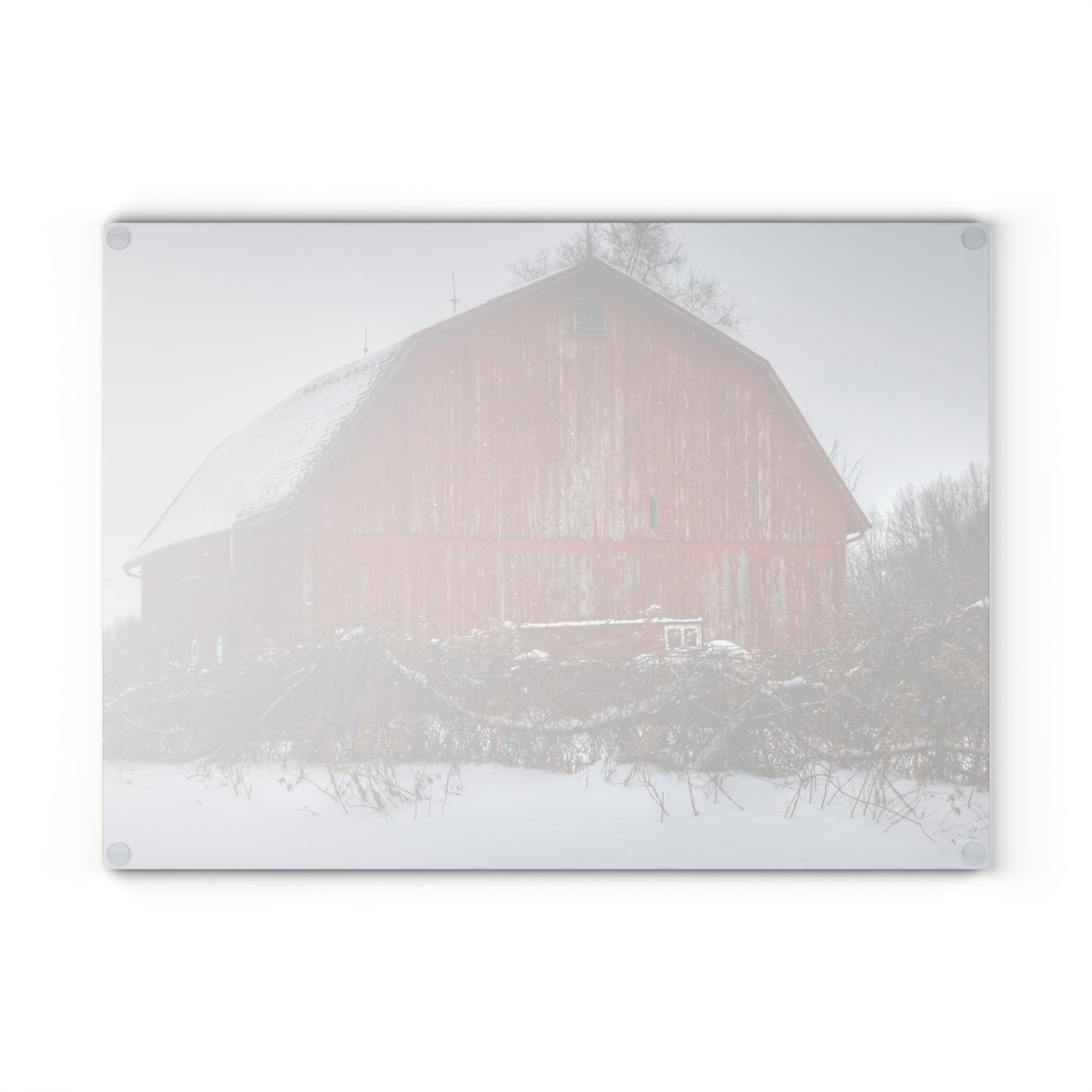 U R There Photography Hadley Road Barn at the Bend Rustic Farmhouse Tempered-Glass Cutting Board