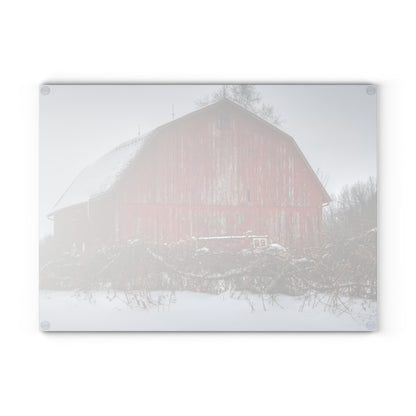 U R There Photography Hadley Road Barn at the Bend Rustic Farmhouse Tempered-Glass Cutting Board