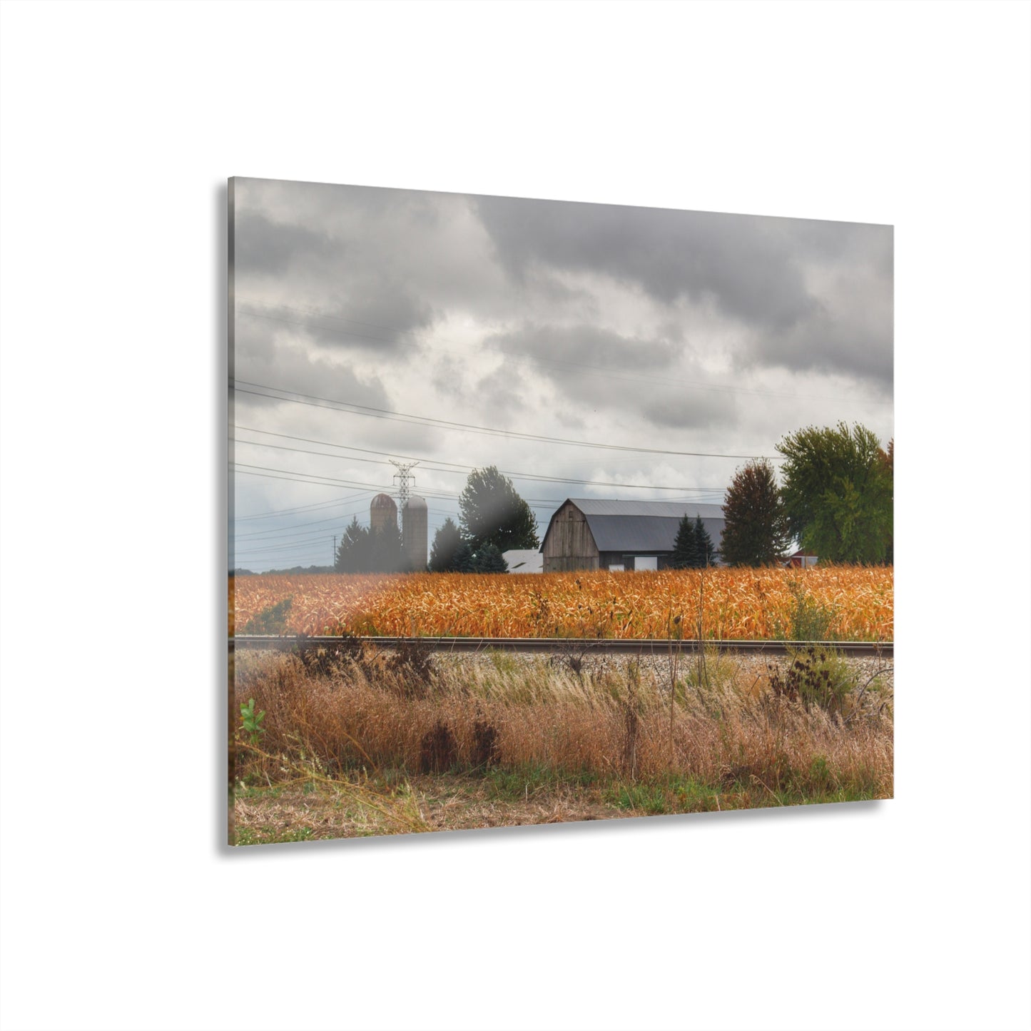 U R There Photography Reese Old Grey Beyond the Tracks Rustic Farmhouse Acrylic Wall Print
