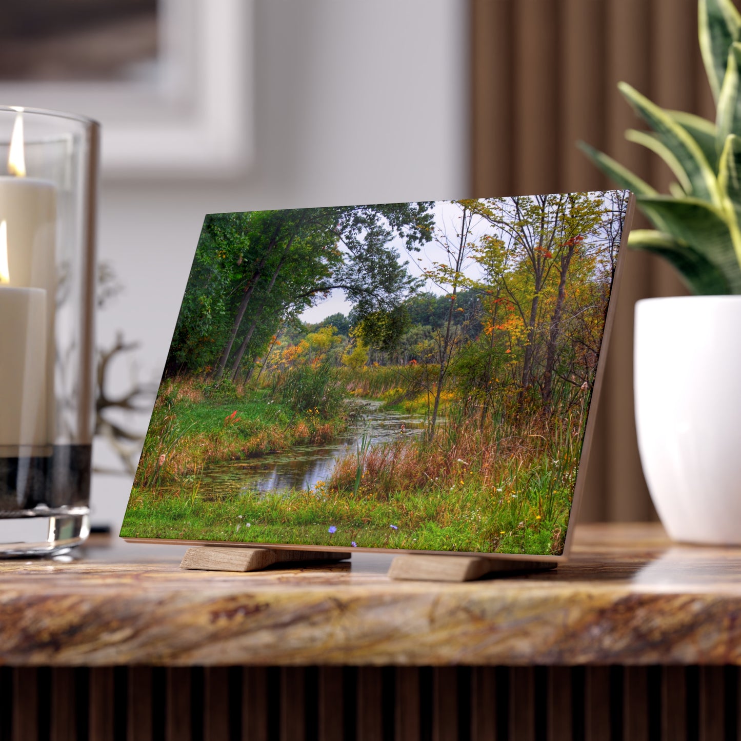 U R There Photography A River Runs Through It Rustic Farmhouse Decorative Ceramic Tile