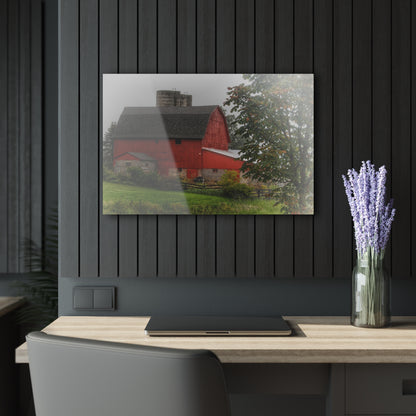 U R There Photography Five Lakes Road Red I Rustic Farmhouse Acrylic Wall Print