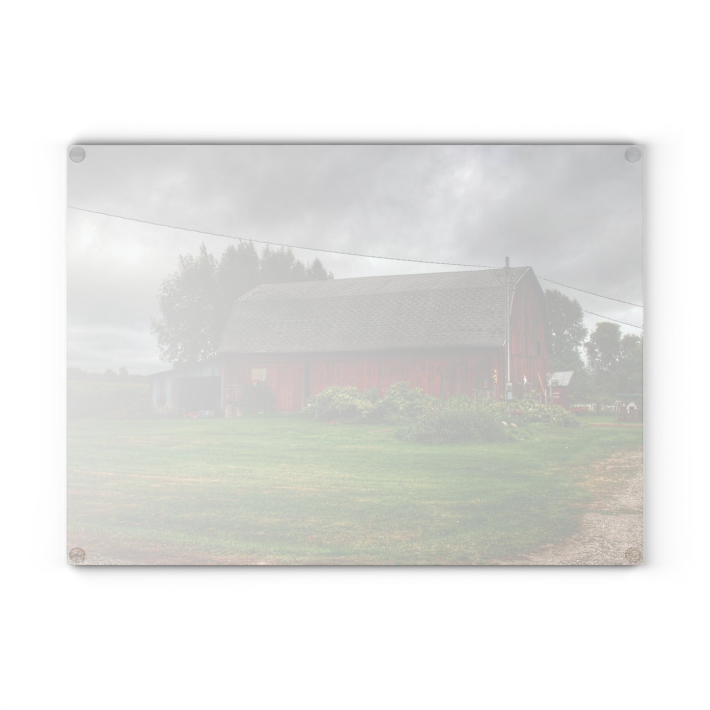U R There Photography Country Red Rustic Farmhouse Tempered-Glass Cutting Board
