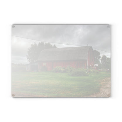 U R There Photography Country Red Rustic Farmhouse Tempered-Glass Cutting Board