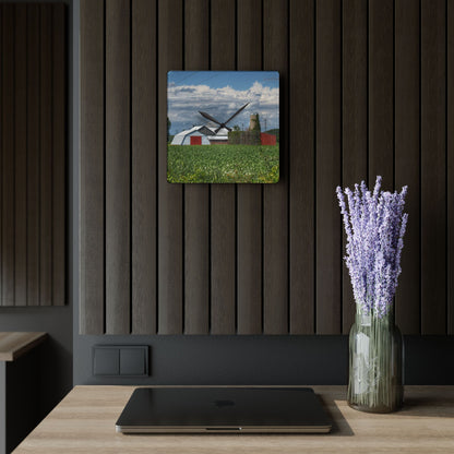 U R There Photography Montrose Farm I Rustic Farmhouse Acrylic Analog Wall Clock