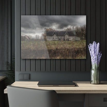 U R There Photography Green Road Grey Rustic Farmhouse Acrylic Wall Print