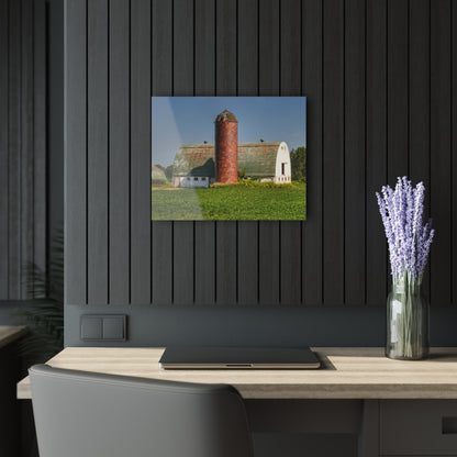 U R There Photography Elba White and Silo Rustic Farmhouse Acrylic Wall Print
